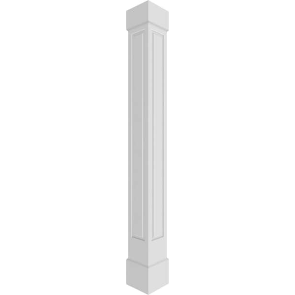 Ekena Millwork Craftsman Classic Square Non-Tapered Raised Panel PVC Column, Standard Capital & Standard Base CC1209ENRCSCS - main